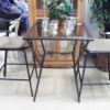 Glass High Bar table with 2 chairs